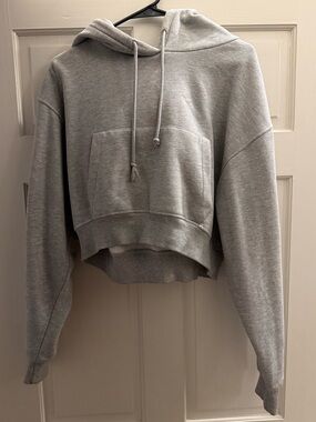 Pull & Bear Cropped Gray Women's Hoodie